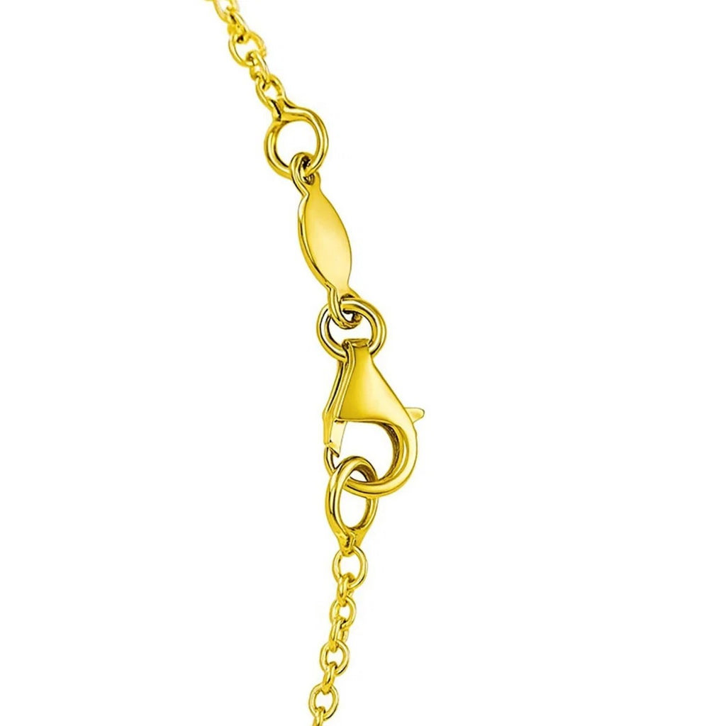 14K Yellow Gold Open Heart Station Necklace