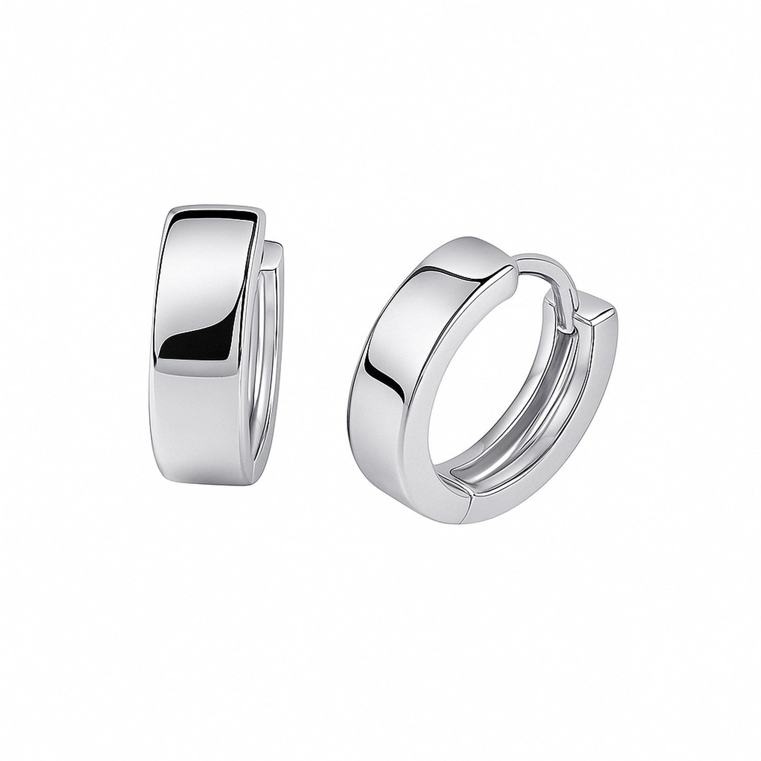 14k White Gold Snuggable Hoop Earrings