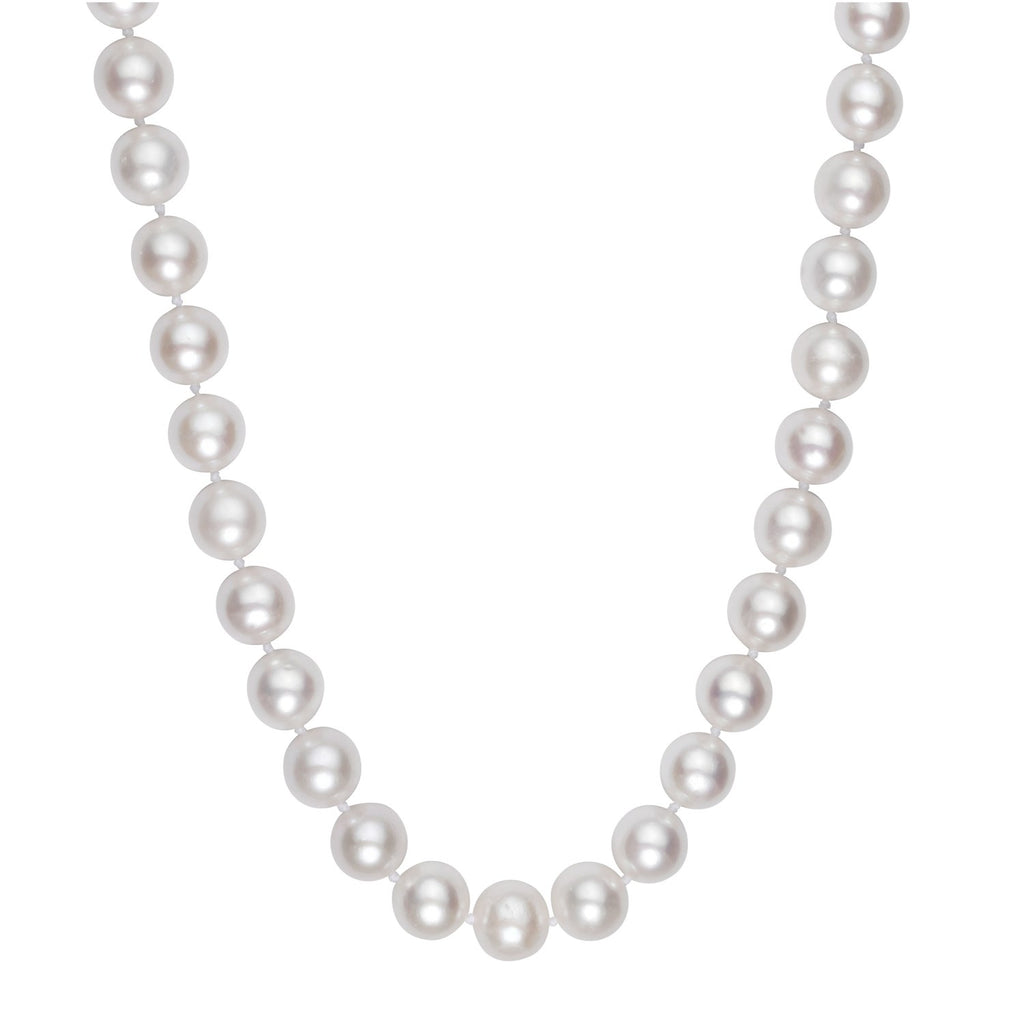 Pearl Necklace with Ball Clasp in 14K Yellow Gold