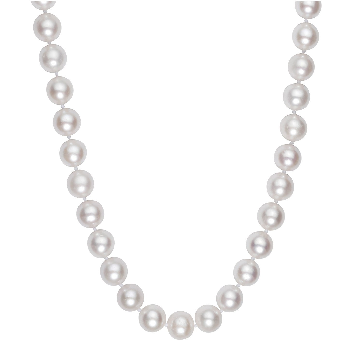 Pearl Necklace with Ball Clasp in 14K Yellow Gold