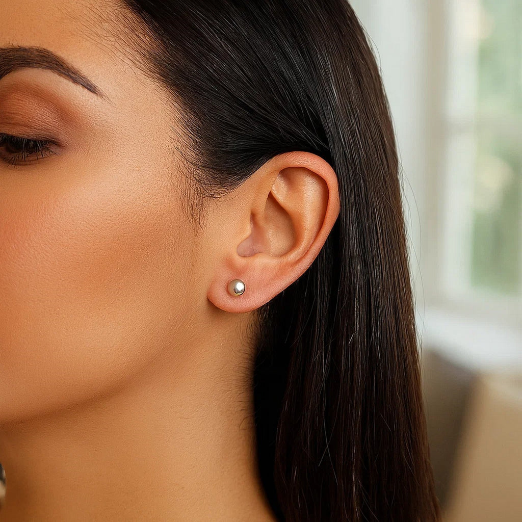 Sterling Silver Ball Stud Earrings (6.00 mm)