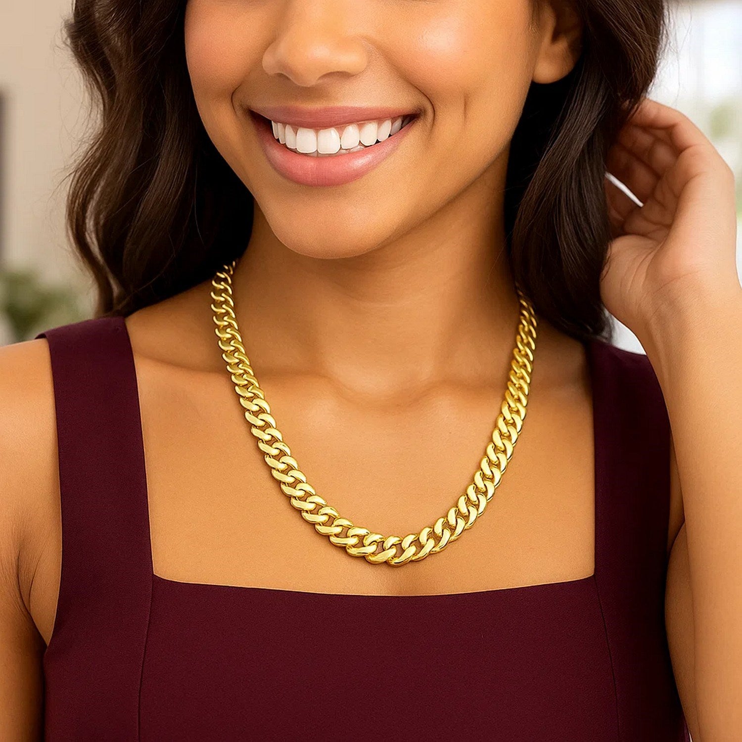 14k Yellow Gold 22 inch Polished Curb Chain Necklace