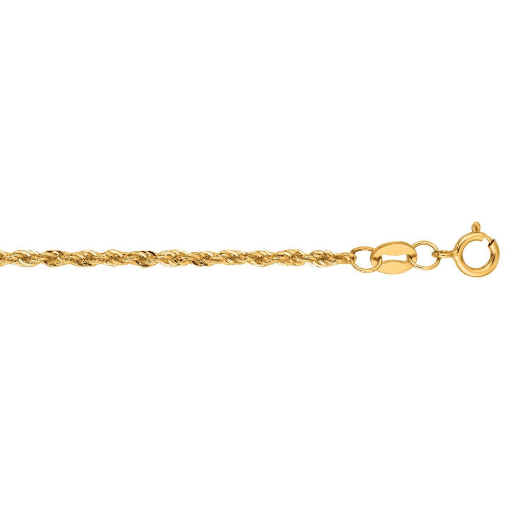 Lite Rope Chain Bracelet in 14k Yellow Gold  (1.50 mm)