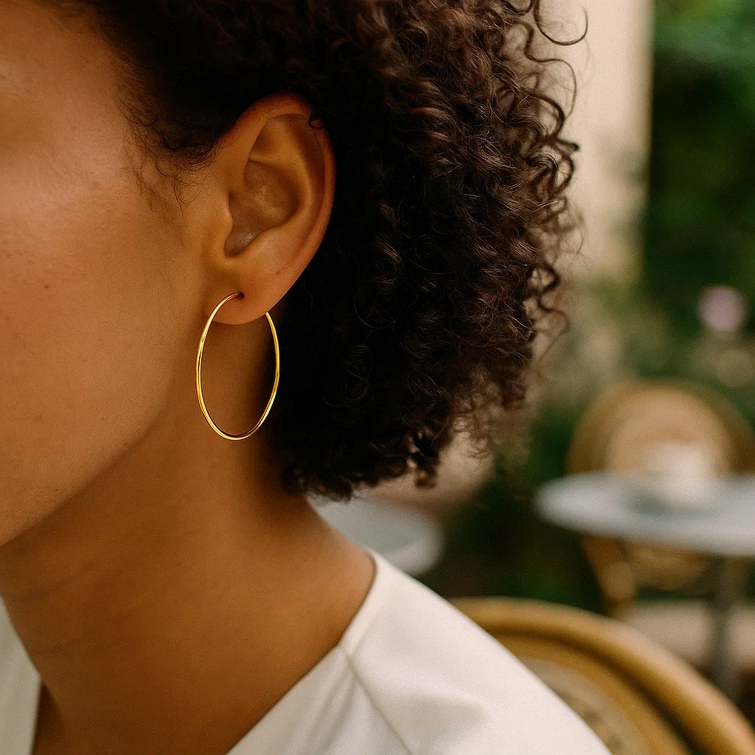 Endless Hoop Style Earrings in 14K Yellow Gold(1.2x35mm)