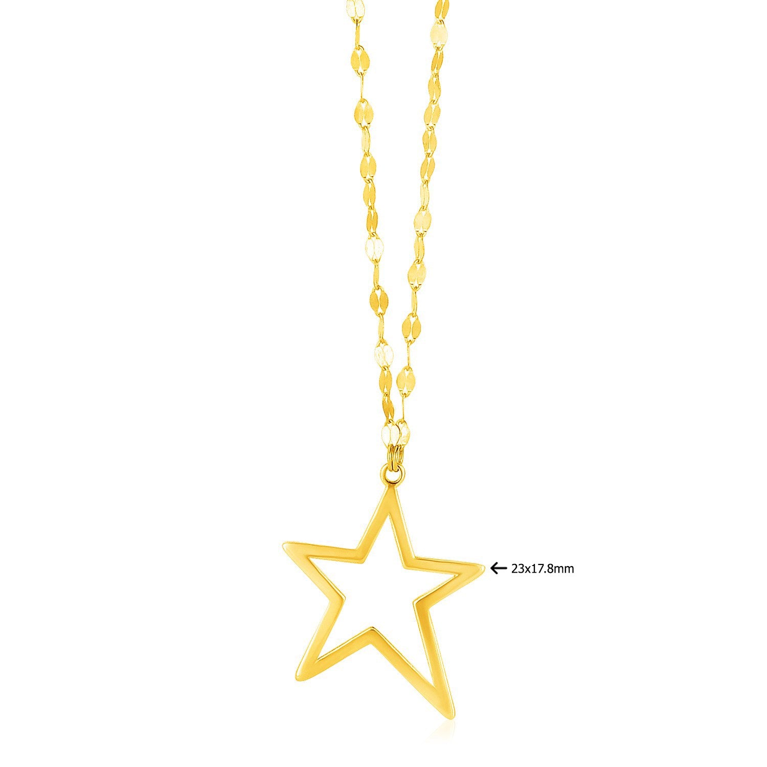 14k Yellow Gold Necklace with Star Pendant