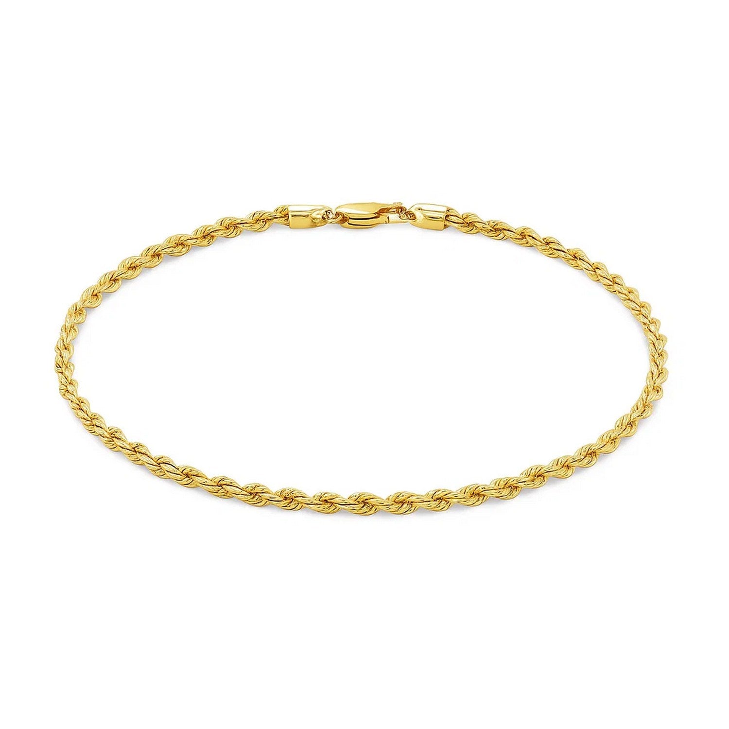 10k Yellow Gold Solid Diamond Cut Rope Bracelet (3.00 mm)