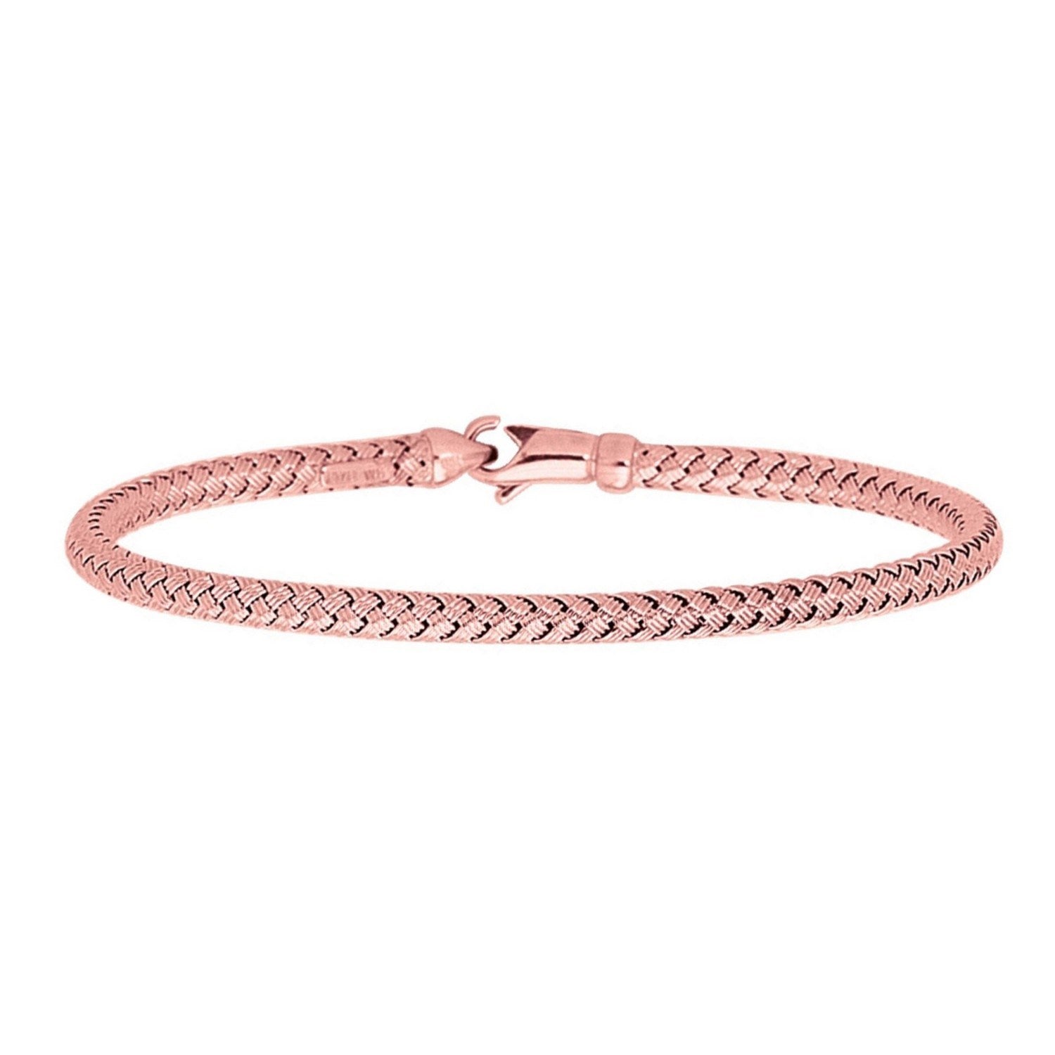 14k Rose Gold Fancy Weave Motif Bangle (3.40 mm)