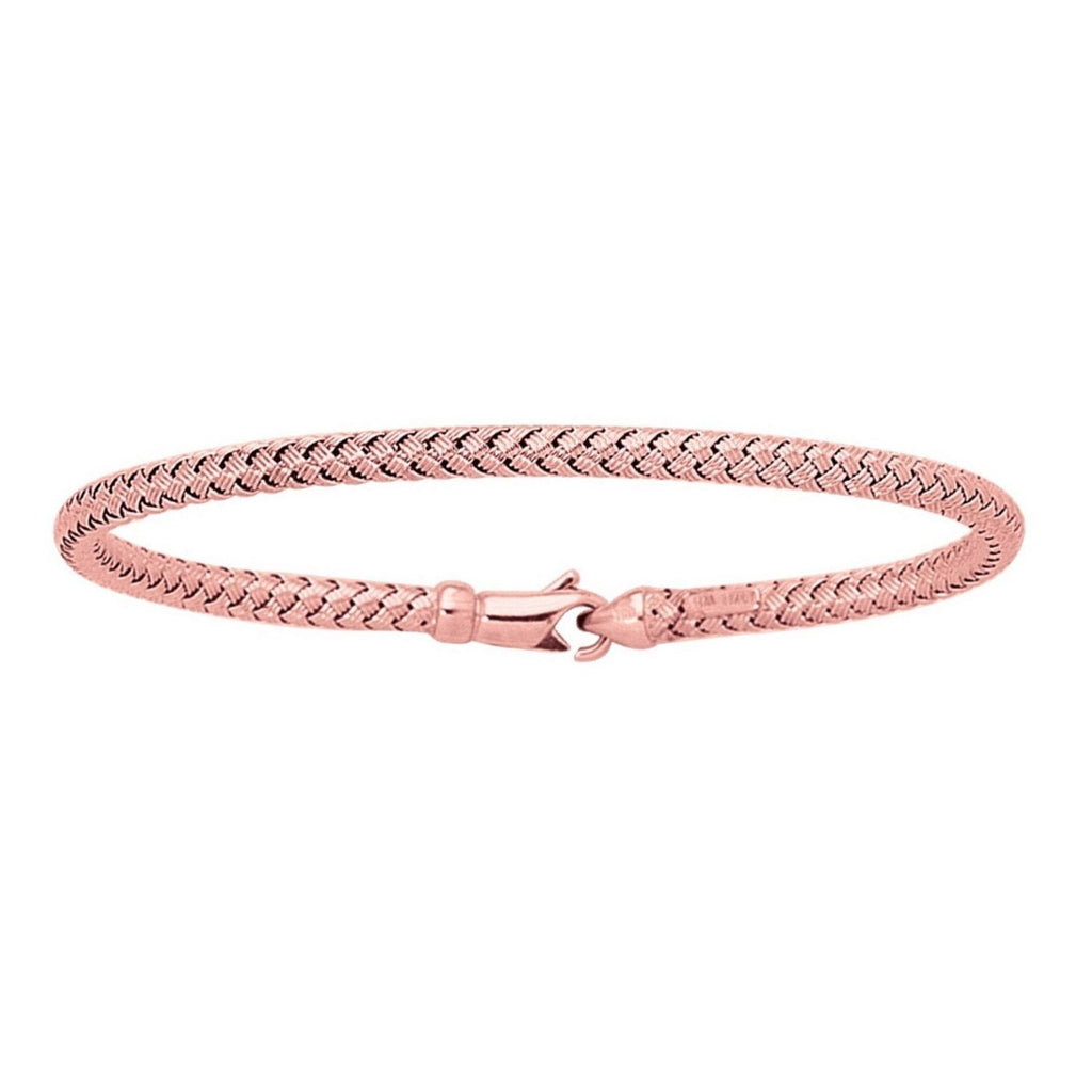 14k Rose Gold Fancy Weave Motif Bangle (3.40 mm)