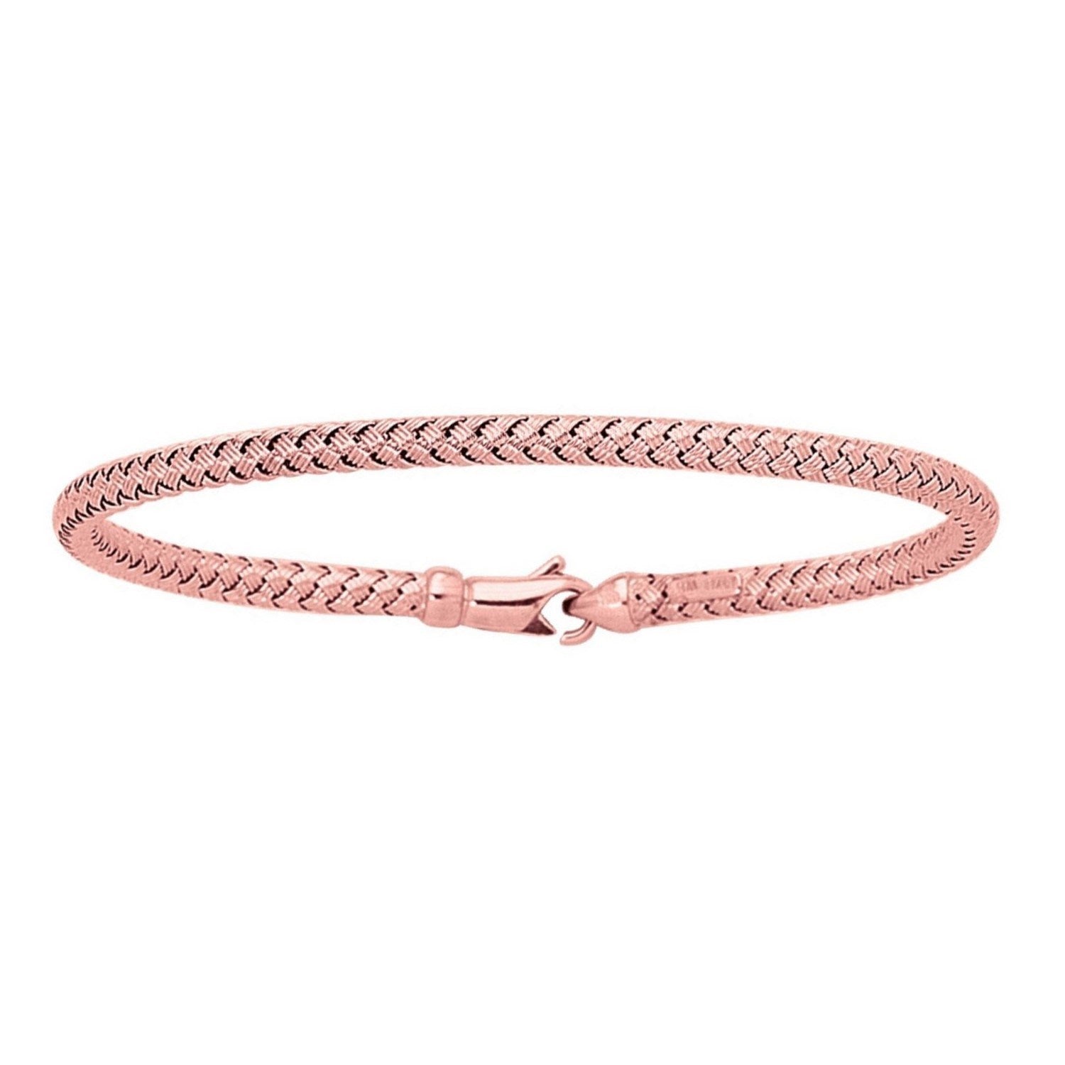 14k Rose Gold Fancy Weave Motif Bangle (3.40 mm)
