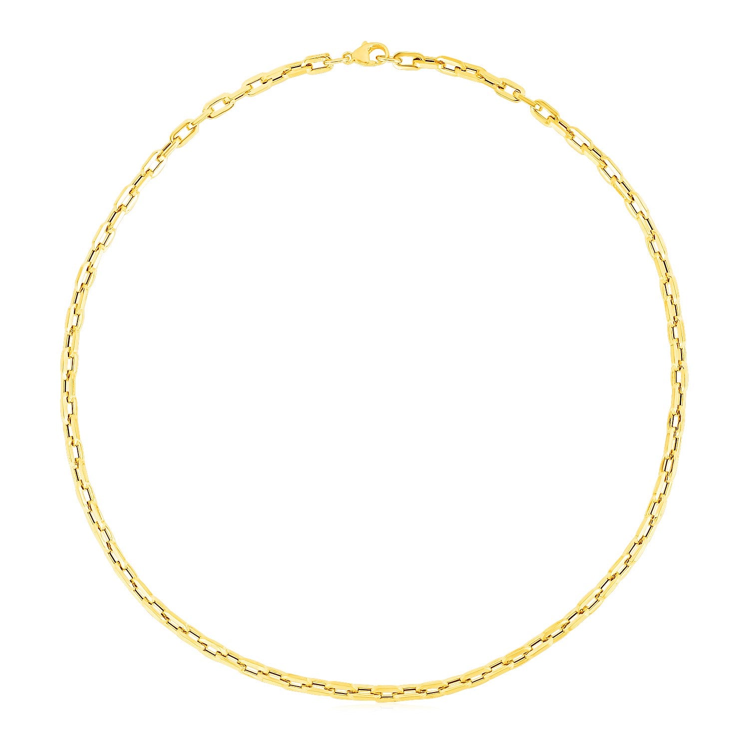 14k Yellow Gold Paperclip Chain Necklace (4.20 mm)