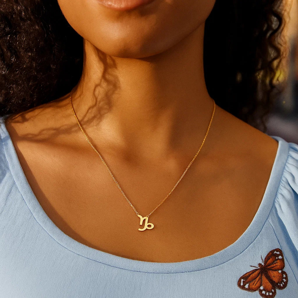 14K Yellow Gold Capricorn Necklace