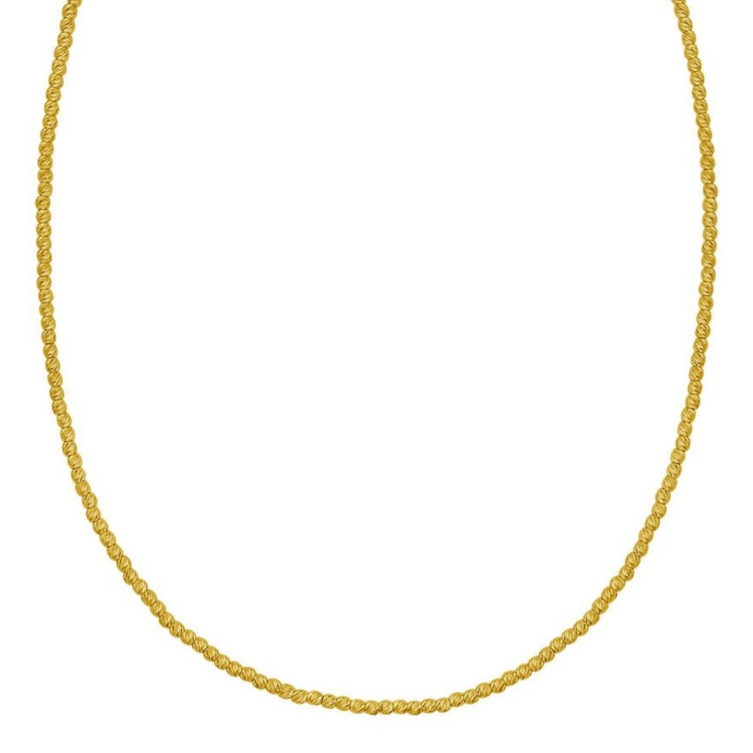 14K Yellow Gold Bead Chain Necklace (2.30 mm)