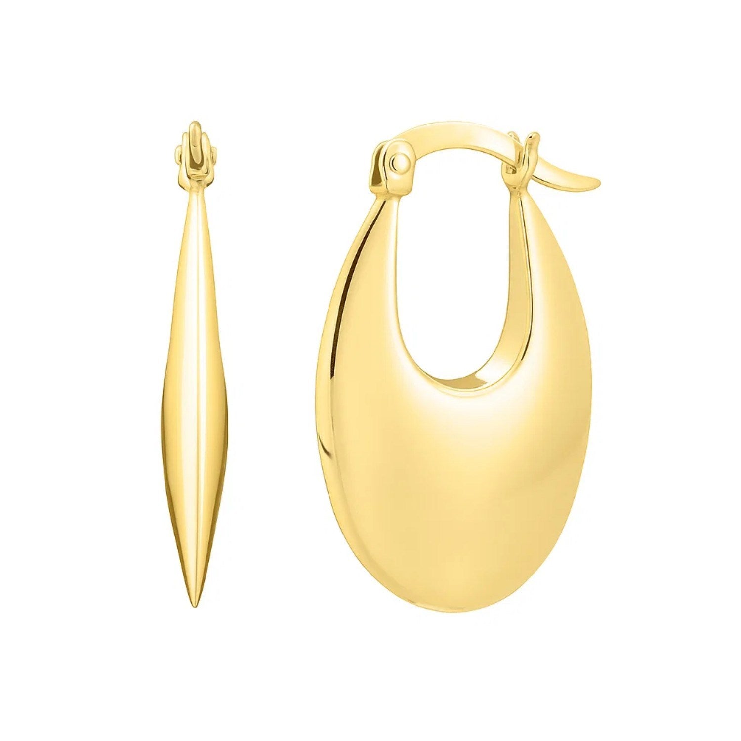 Creole Oval Hoop Earrings in 14K Yellow Gold