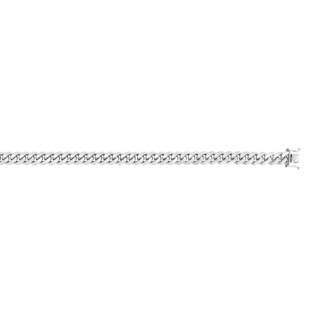 Sterling Silver Rhodium Plated Miami Cuban Chain (8.40 mm)