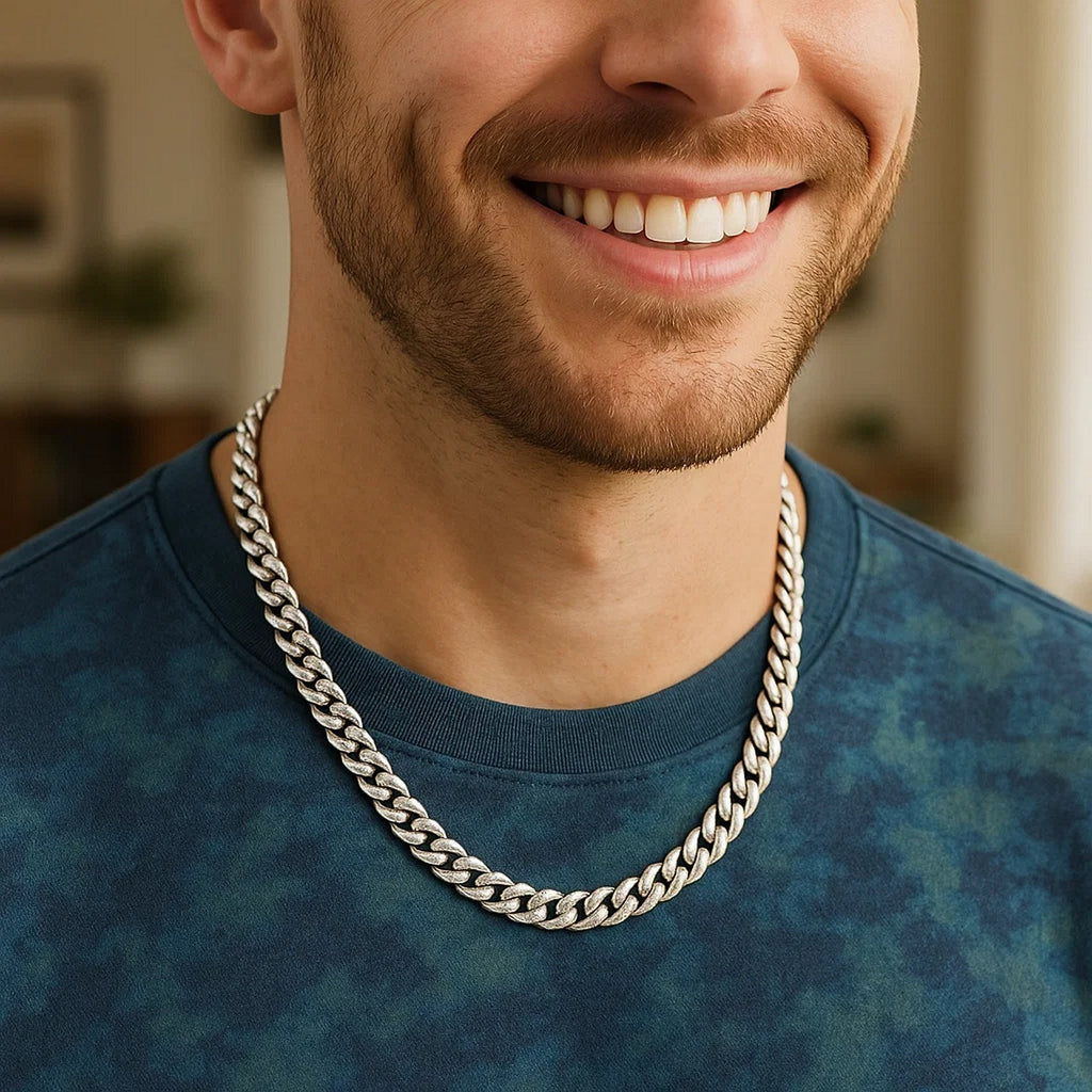 Sterling Silver Rhodium Plated Miami Cuban Chain (8.40 mm)