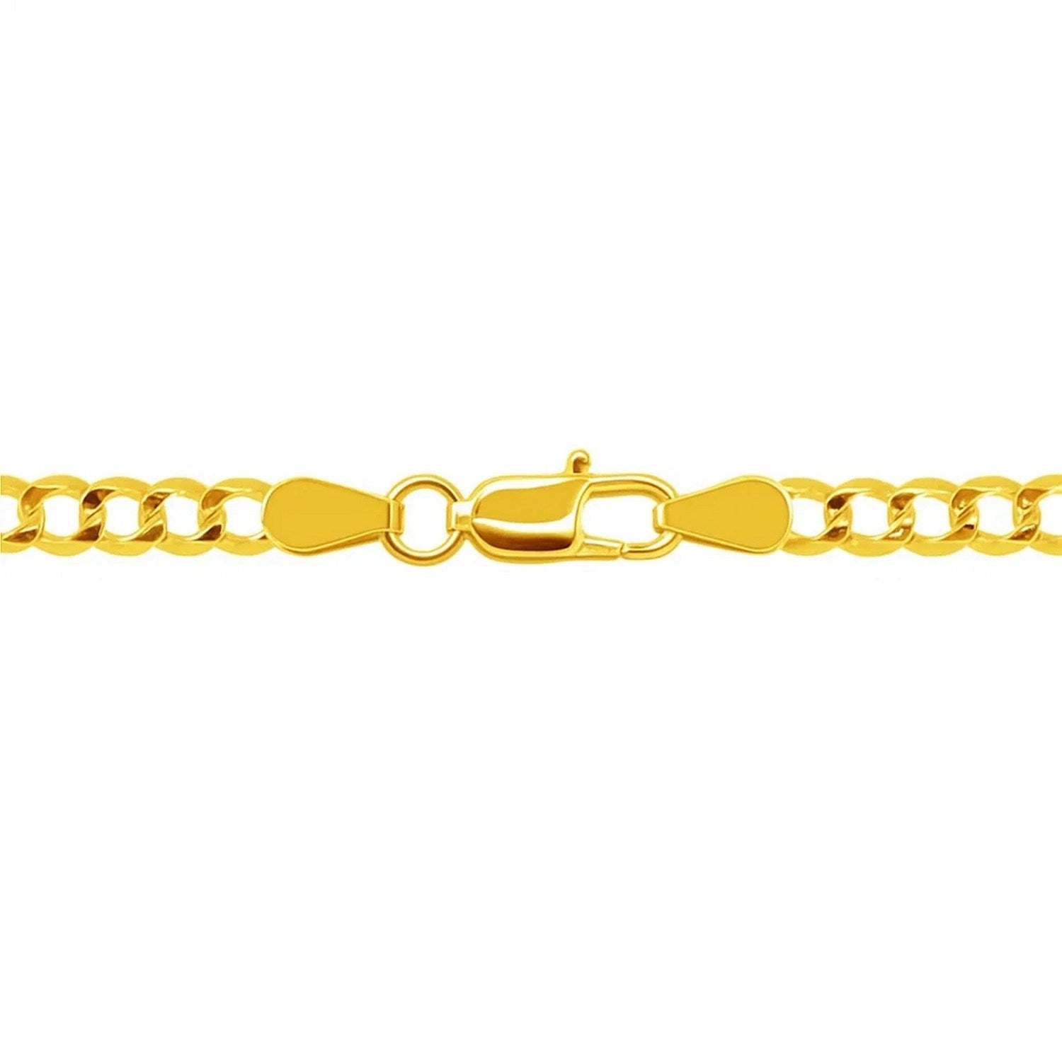 14k Yellow Gold Solid Curb Chain (3.20 mm)