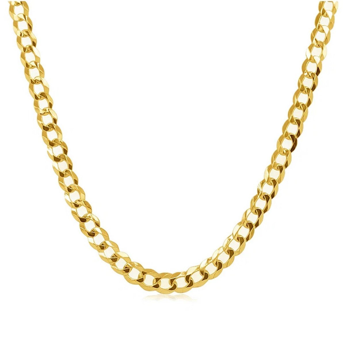 14k Yellow Gold Solid Curb Chain (3.20 mm)