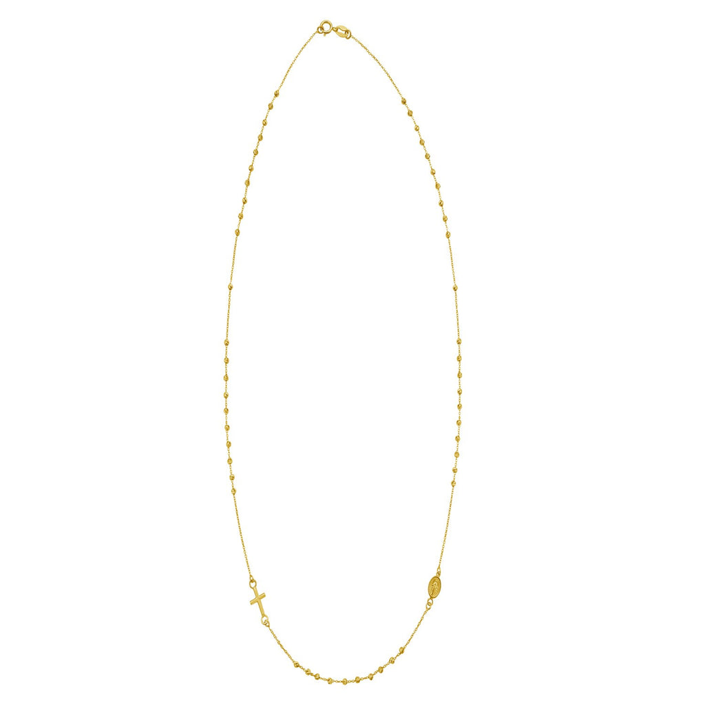 14K Yellow Gold Rosary Necklace