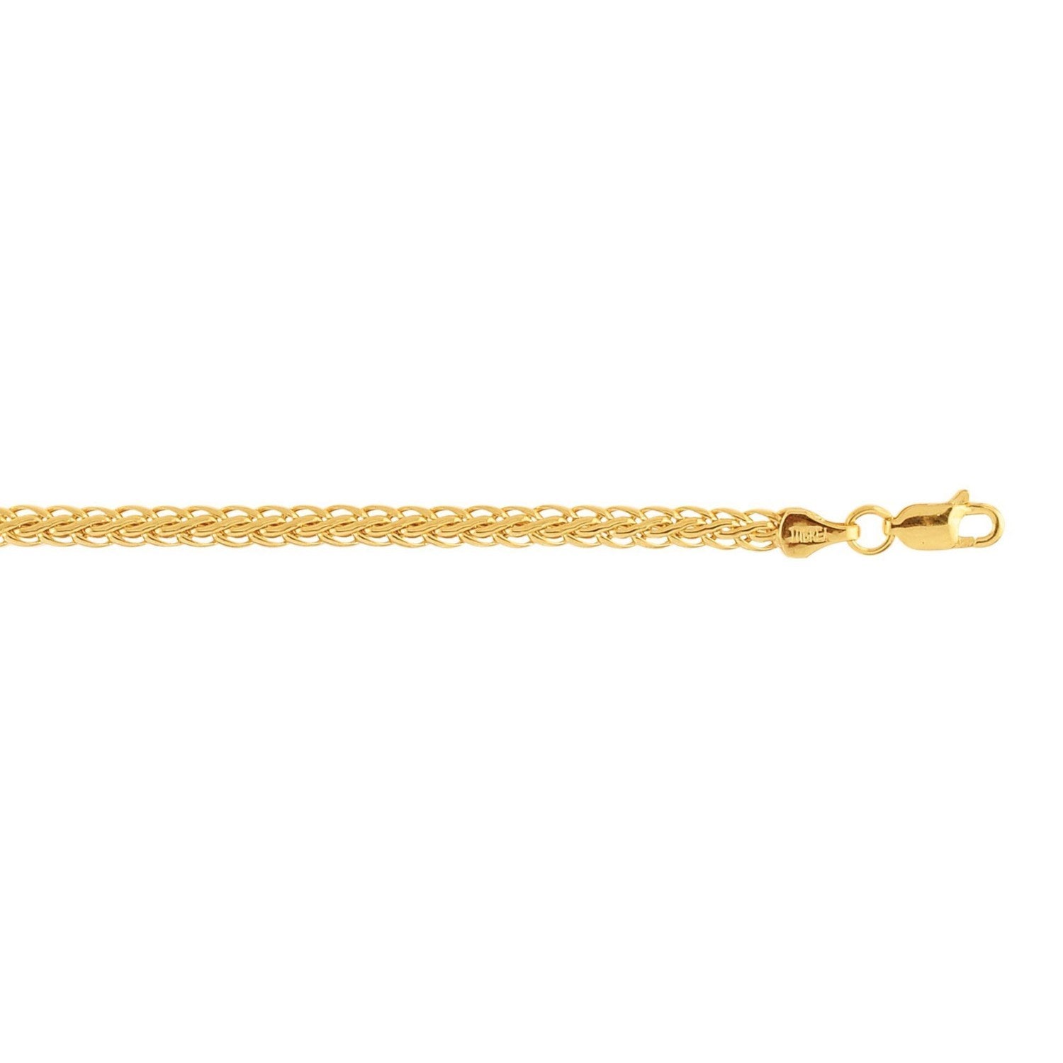 Fine Wheat Chain Bracelet in 10k Yellow Gold (3.00 mm)
