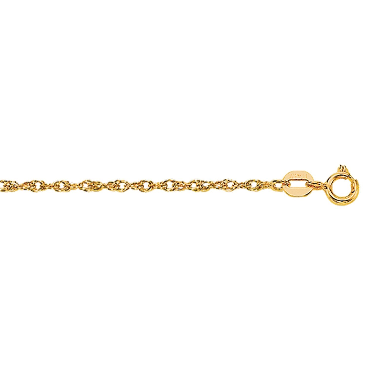 14k Yellow Gold Machine Rope Chain (1.10 mm)