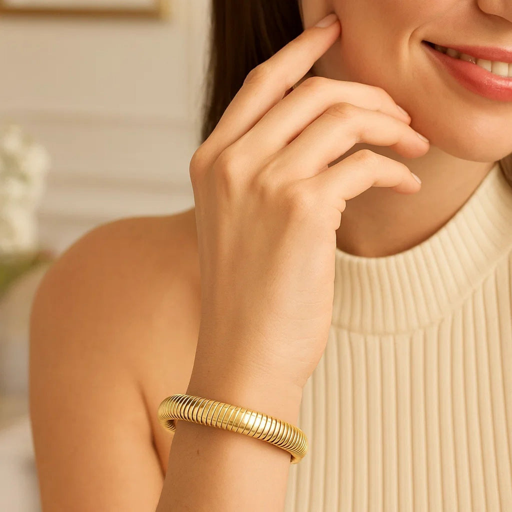 Tubogas Bracelet in 14K Yellow Gold (9.00 mm)