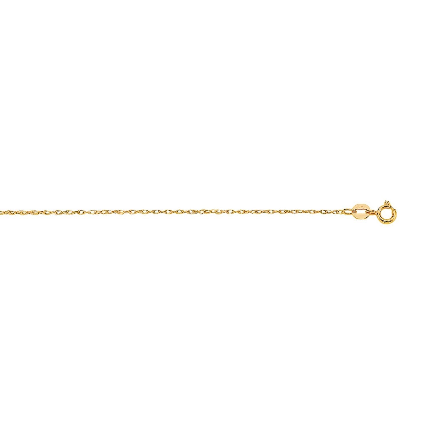 14k Yellow Gold Machine Rope Chain (0.85 mm)