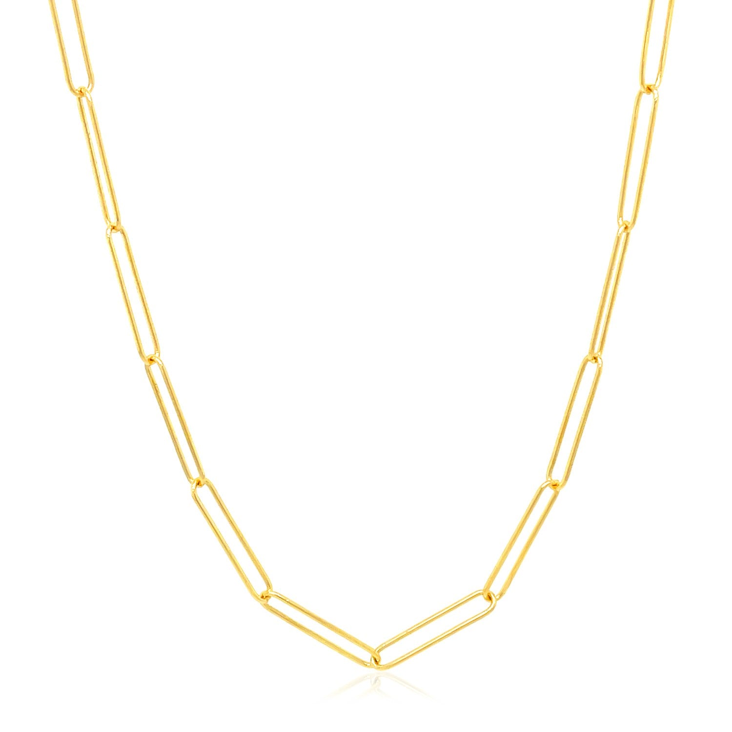 14k Yellow Gold Wire Paperclip Chain (2.7 mm)