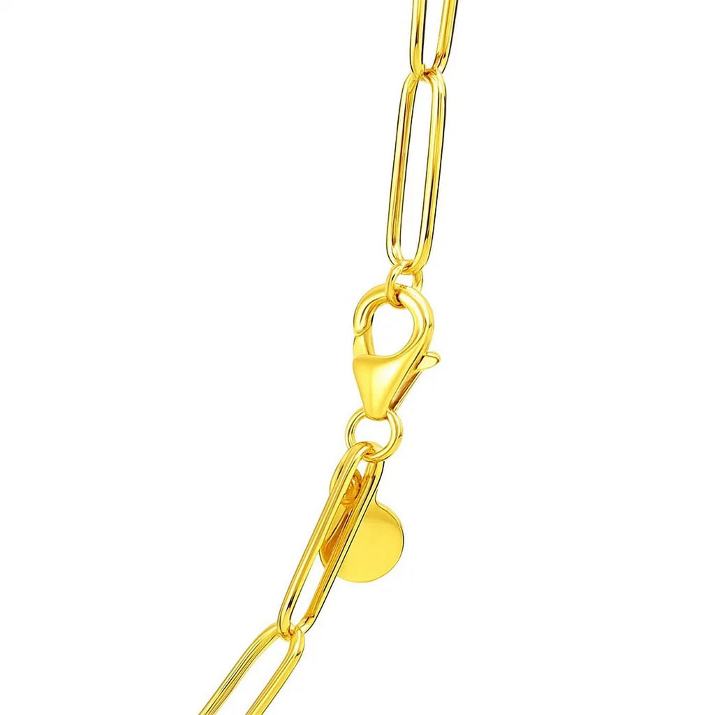 14k Yellow Gold Wire Paperclip Chain (2.7 mm)