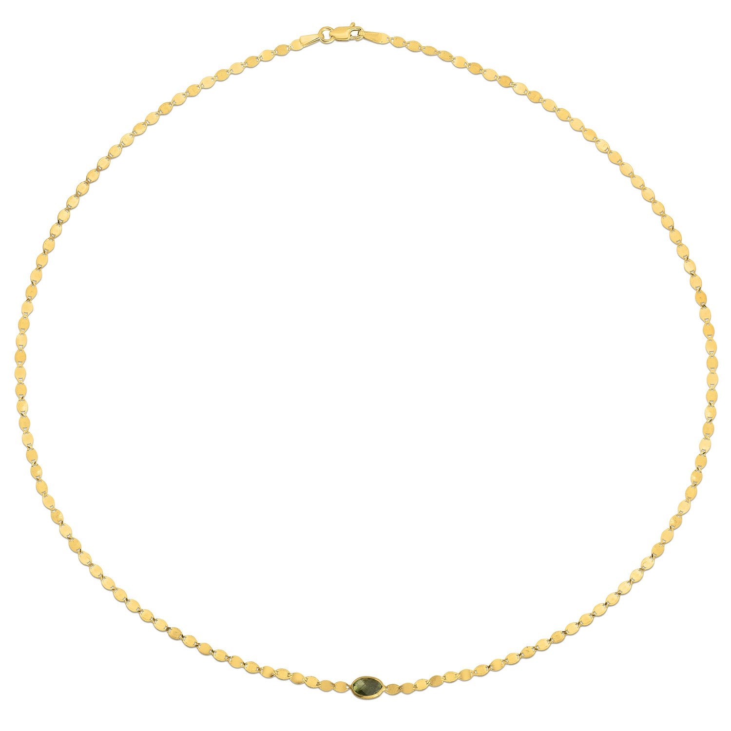 14K Yellow Gold Peridot Mirrored Chain (2.20 mm)