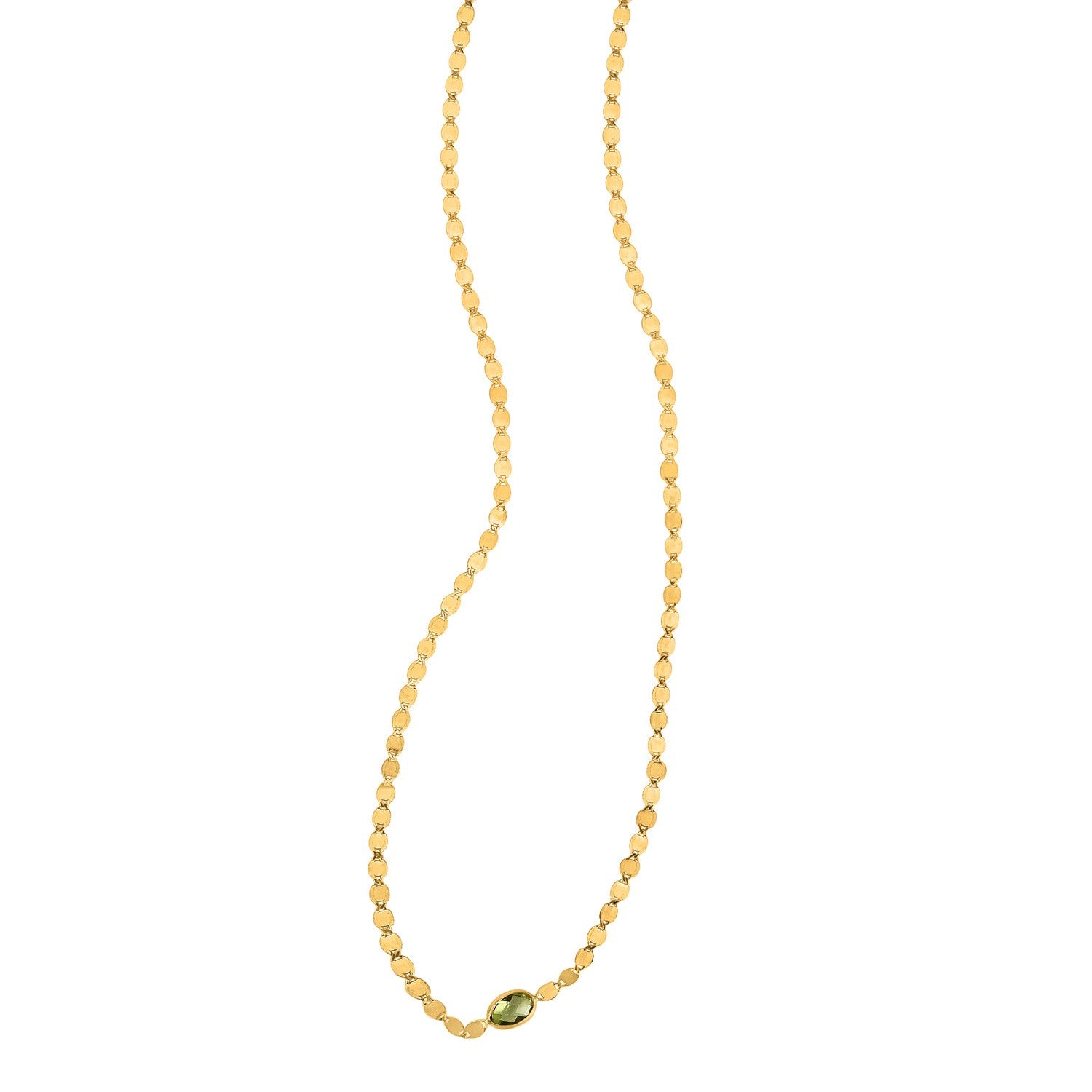 14K Yellow Gold Peridot Mirrored Chain (2.20 mm)