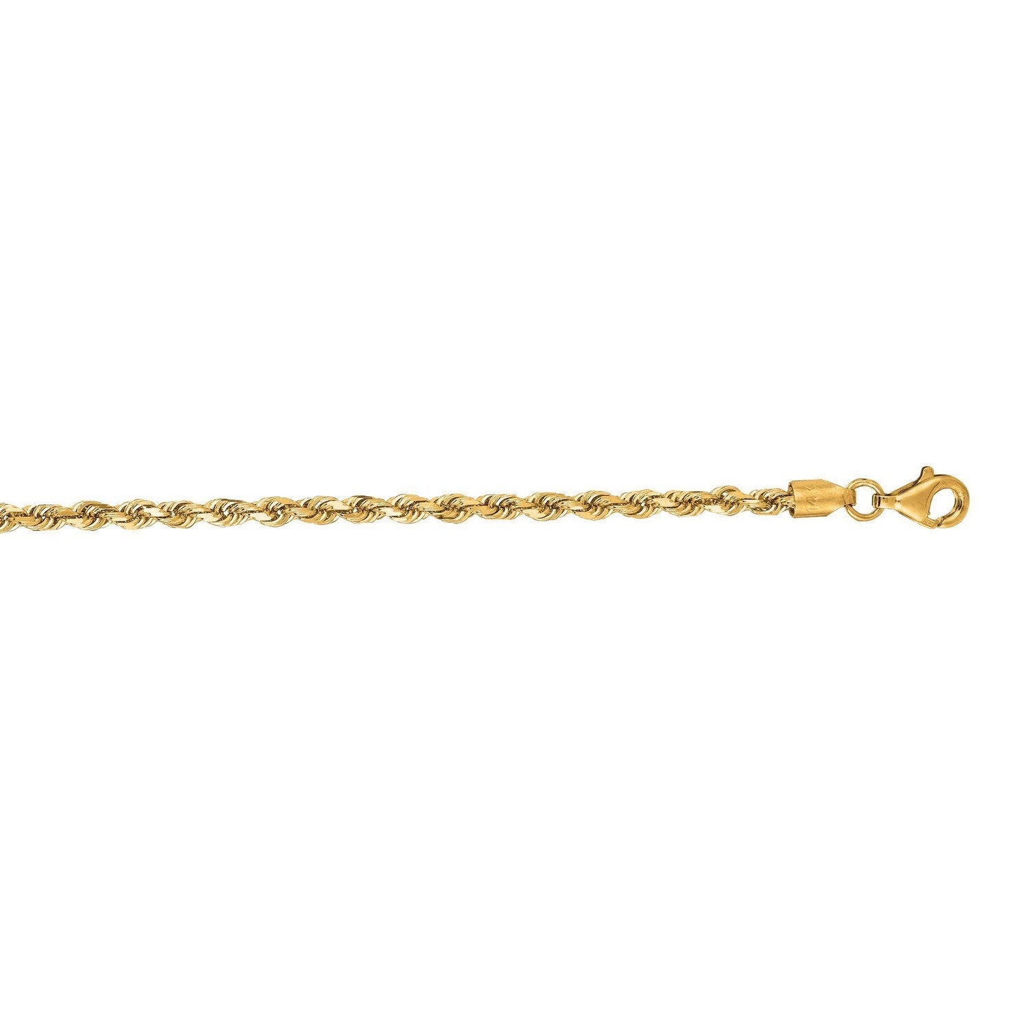 10k Yellow Gold Solid Diamond Cut Rope Bracelet (2.75 mm)