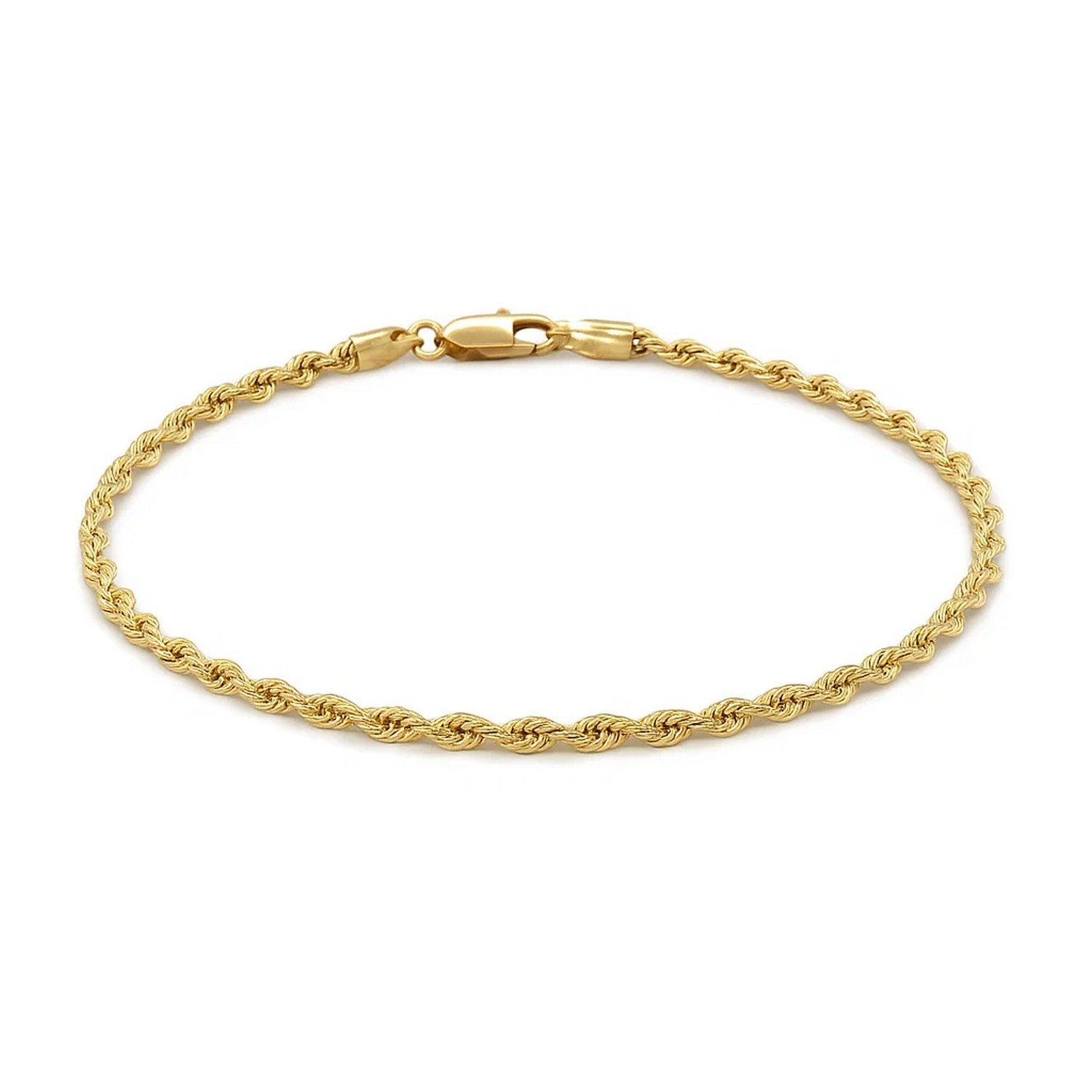 10k Yellow Gold Solid Diamond Cut Rope Bracelet (2.75 mm)