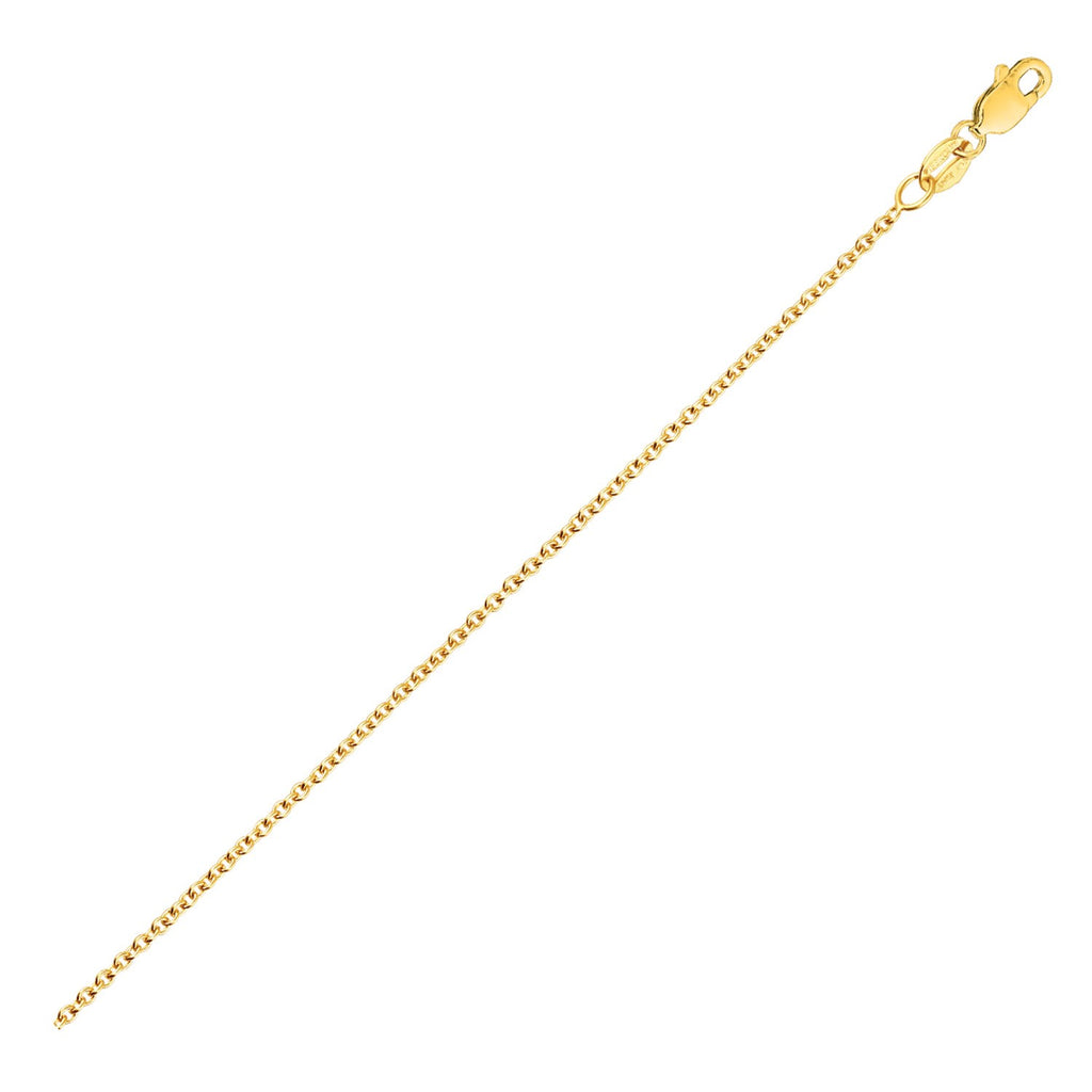 14k Yellow Gold Round Cable Link Chain (2.4 mm)