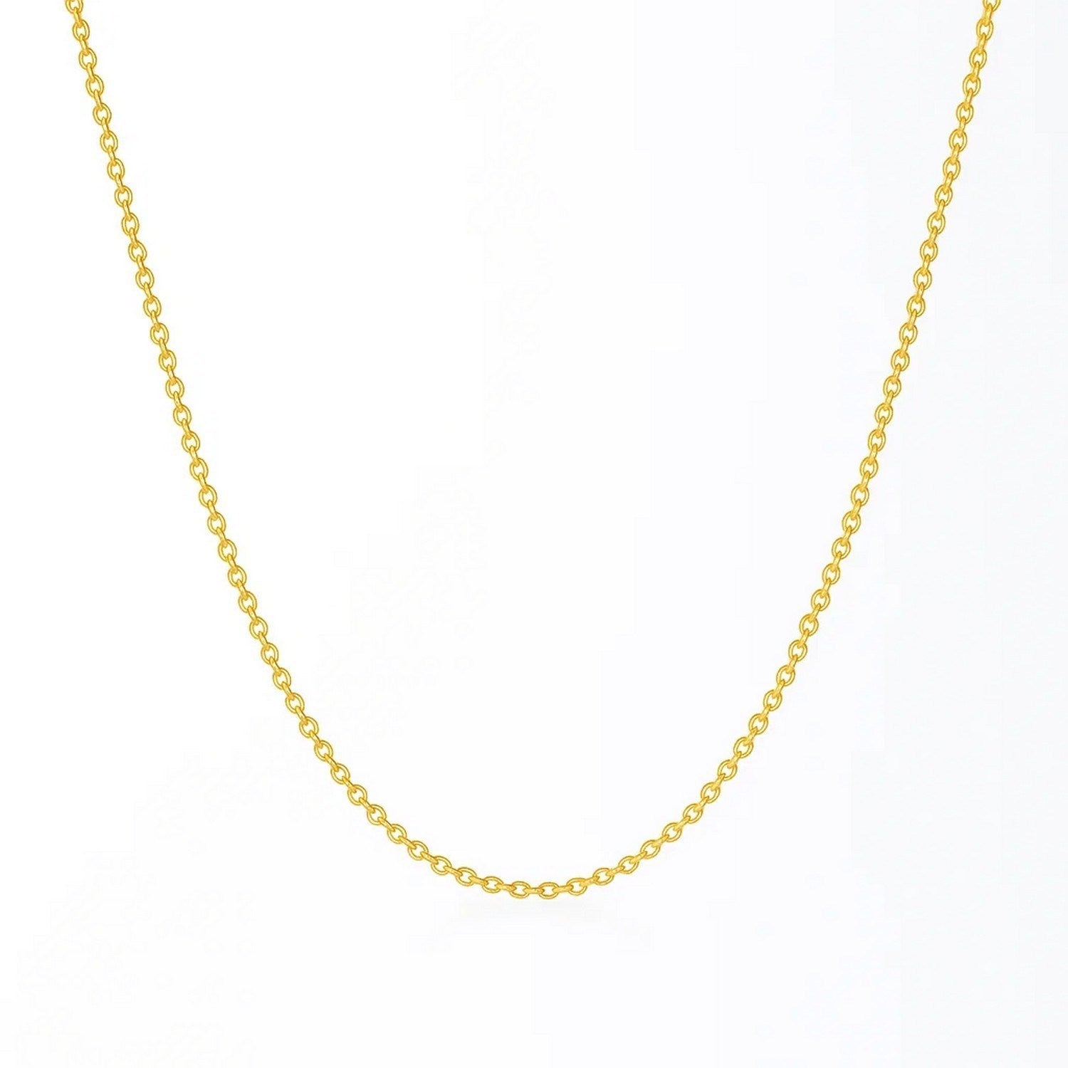 14k Yellow Gold Round Cable Link Chain (2.4 mm)