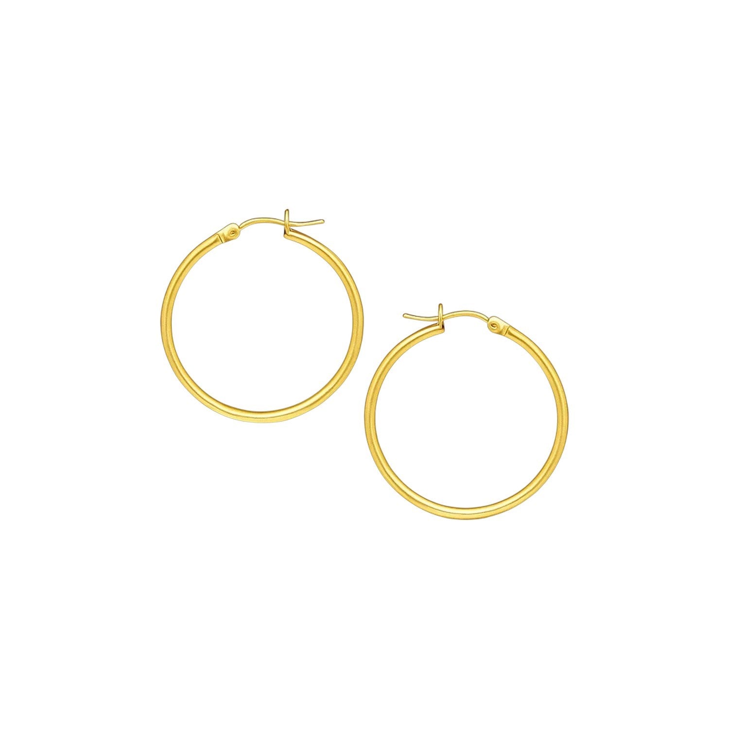 10k Yellow Gold Polished Hoop Earrings (2x40 mm)