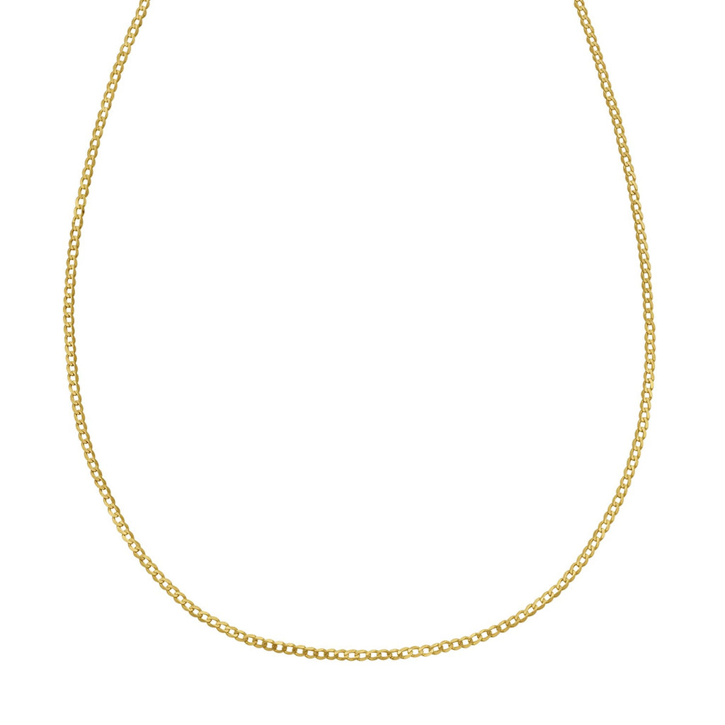 14k Yellow Gold Solid Curb Chain (2.60 mm)