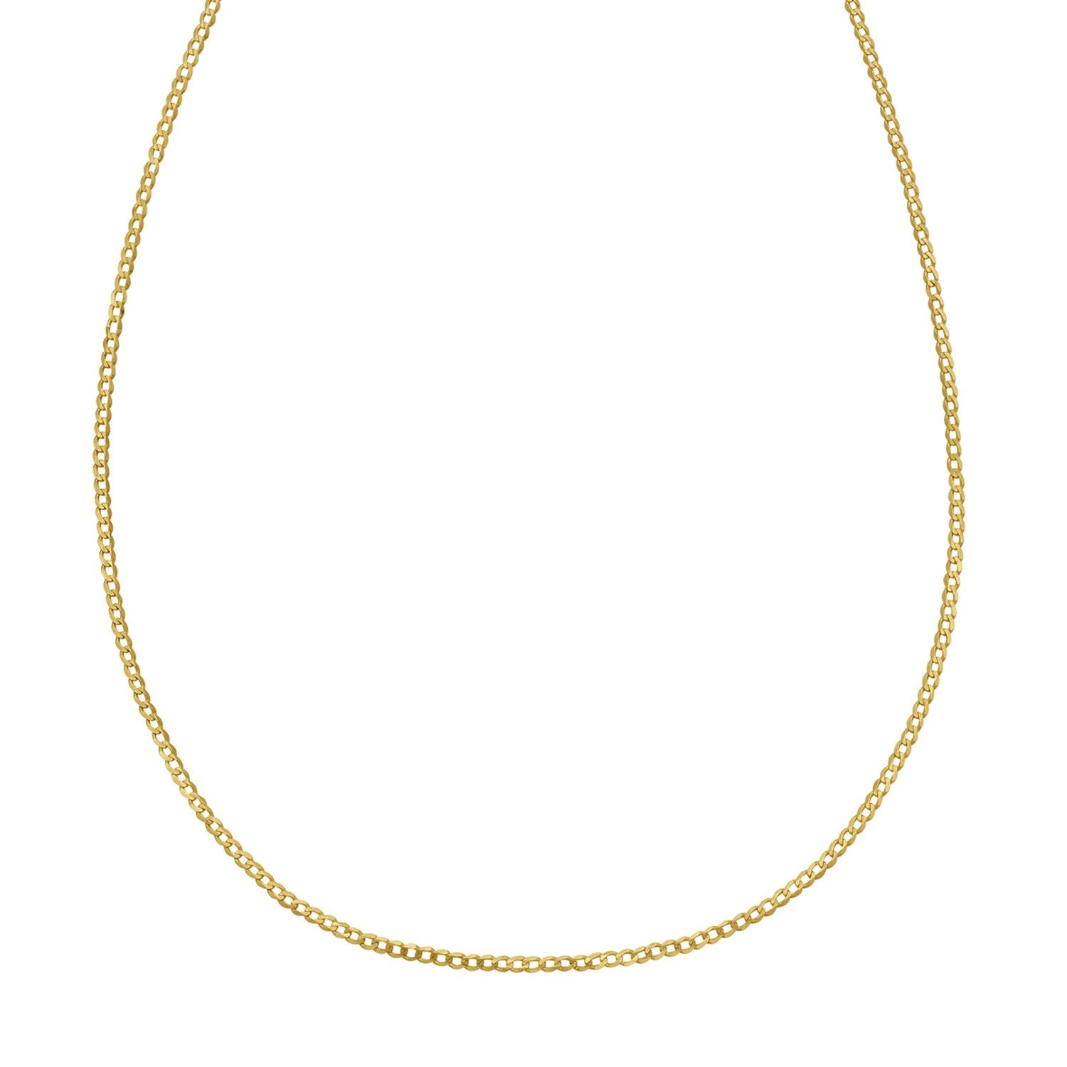 14k Yellow Gold Solid Curb Chain (2.60 mm)