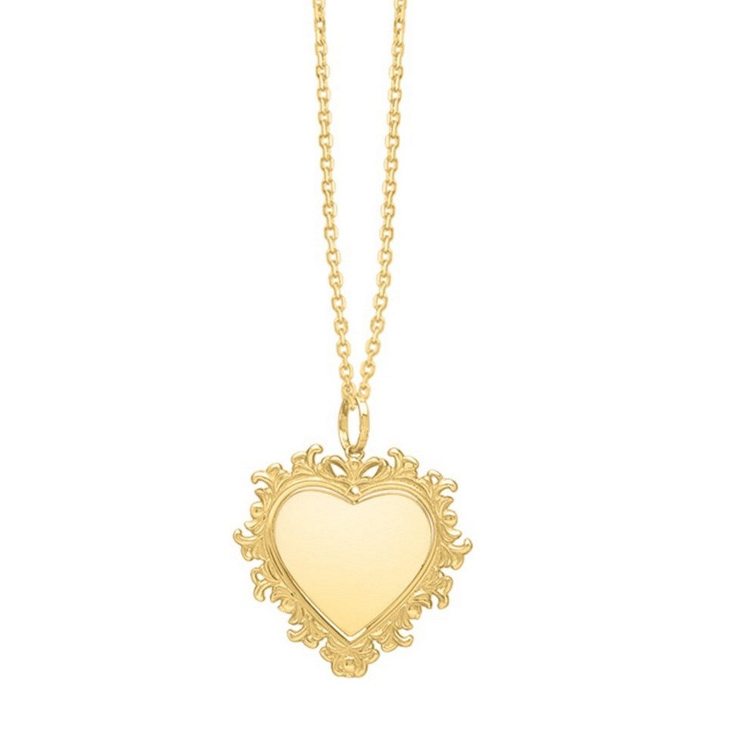Baroque Heart Necklace in 14K Yellow Gold