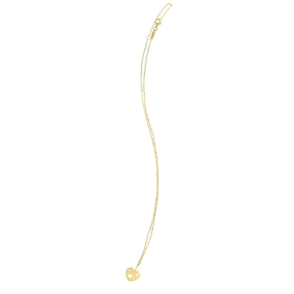 Cutout Heart Necklace in 14K Yellow Gold