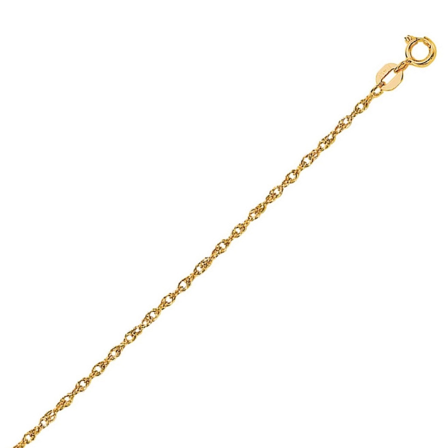 14k Yellow Gold Machine Rope Chain (1.00 mm)