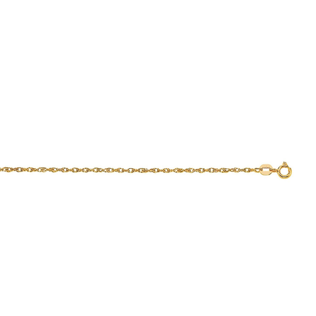 14k Yellow Gold Machine Rope Chain (1.00 mm)