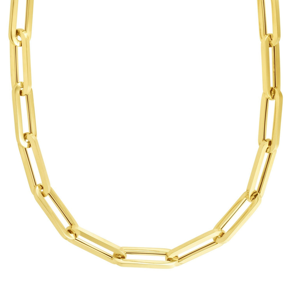 14k Yellow Gold Extra Wide Paperclip Chain Necklace