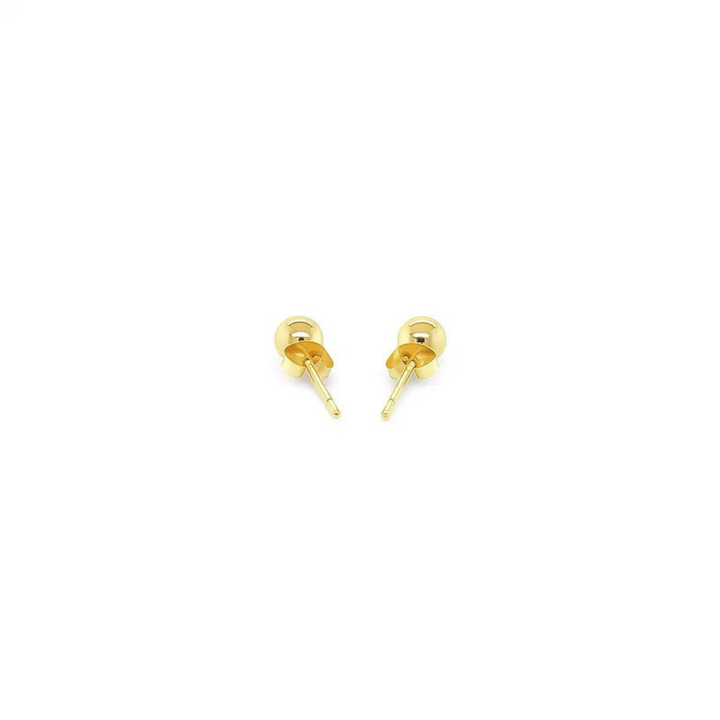 10k Yellow Gold Ball Style Stud Earrings (4mm)