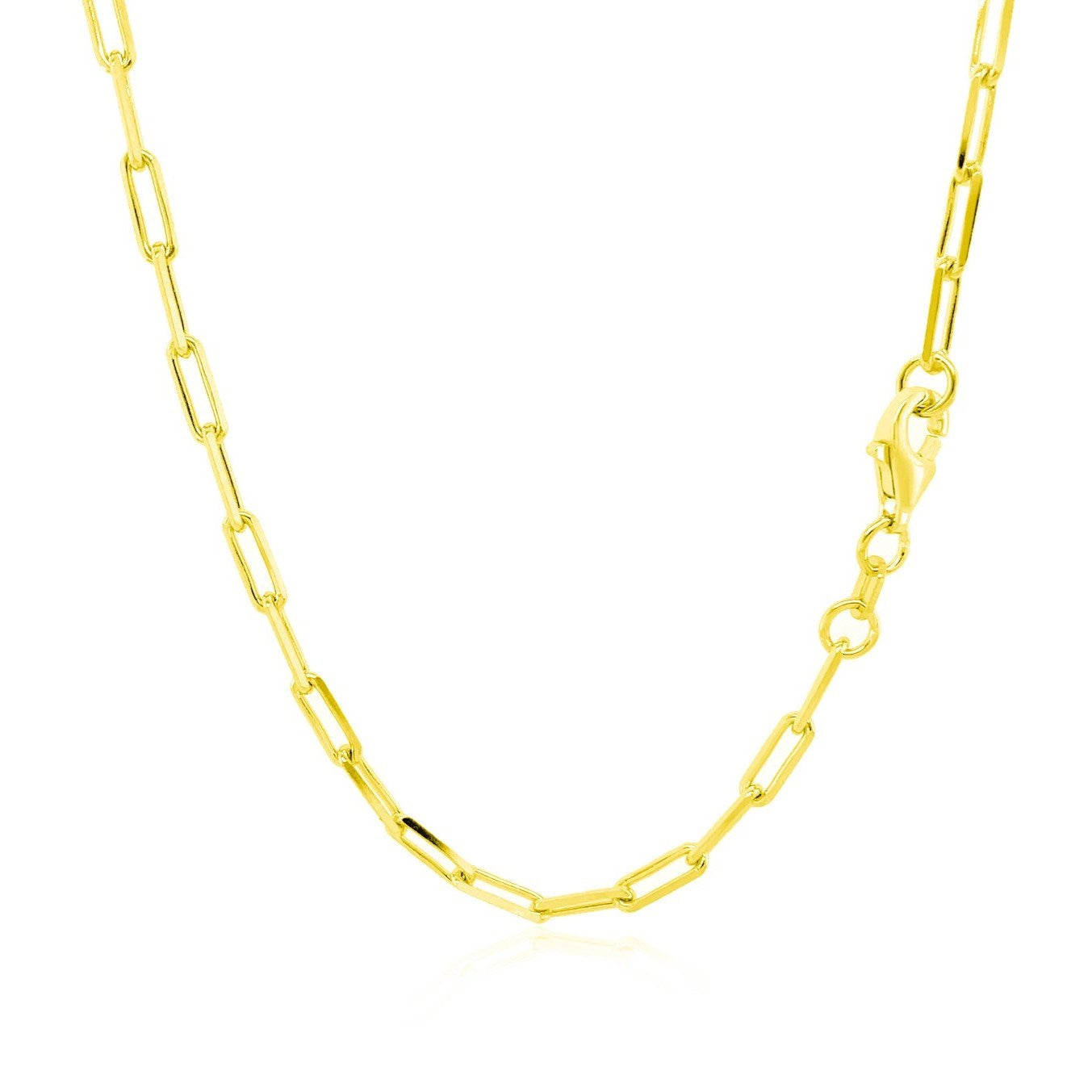 Sterling Silver Gold Plated Paperclip Chain (2.95 mm)