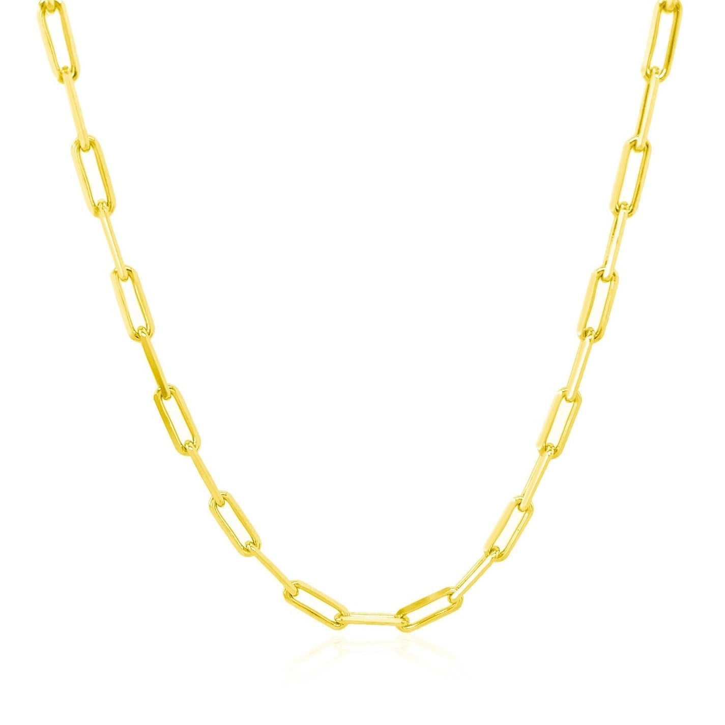 Sterling Silver Gold Plated Paperclip Chain (2.95 mm)