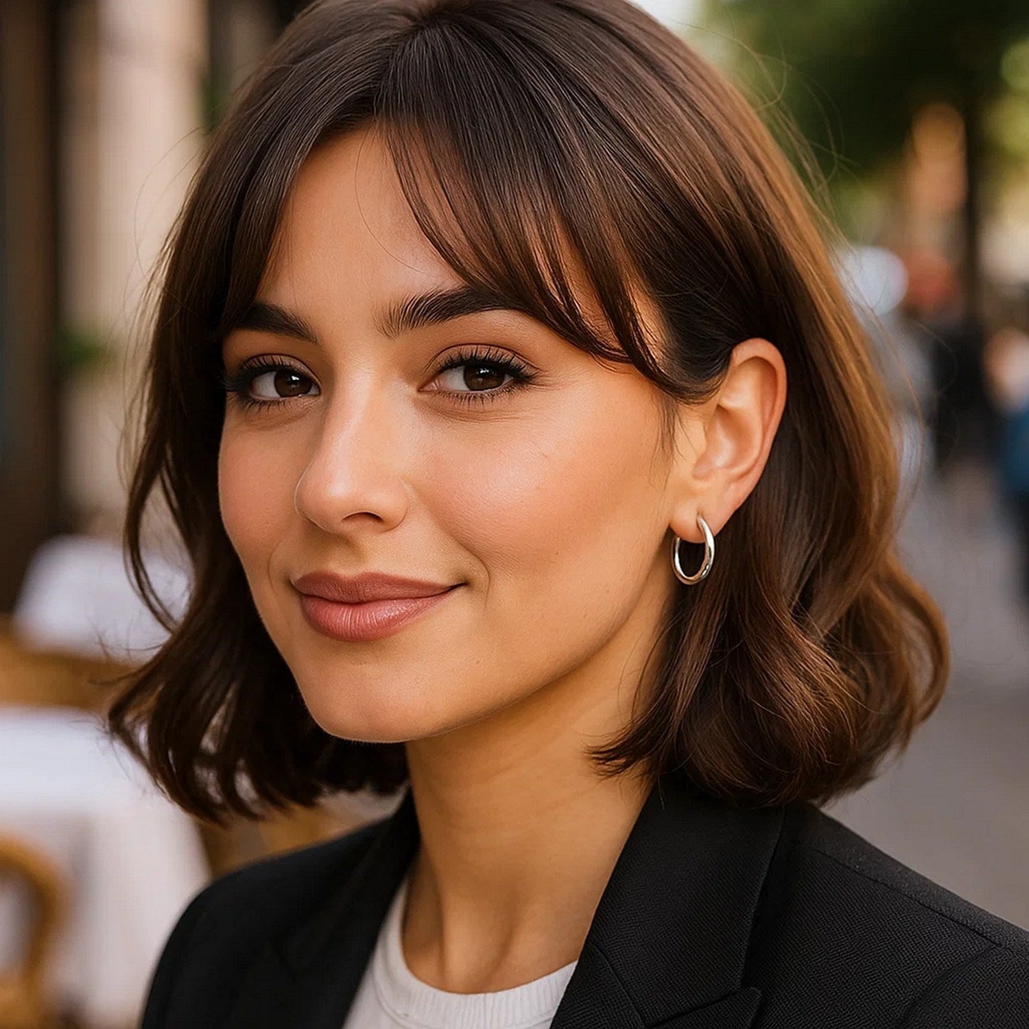 10k White Gold Polished Hoop Earrings (3x15mm)