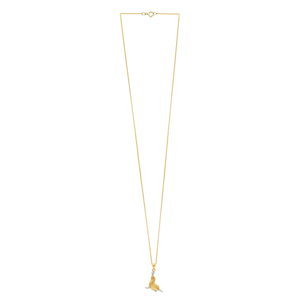 Seal Necklace in 10k Two Tone Gold