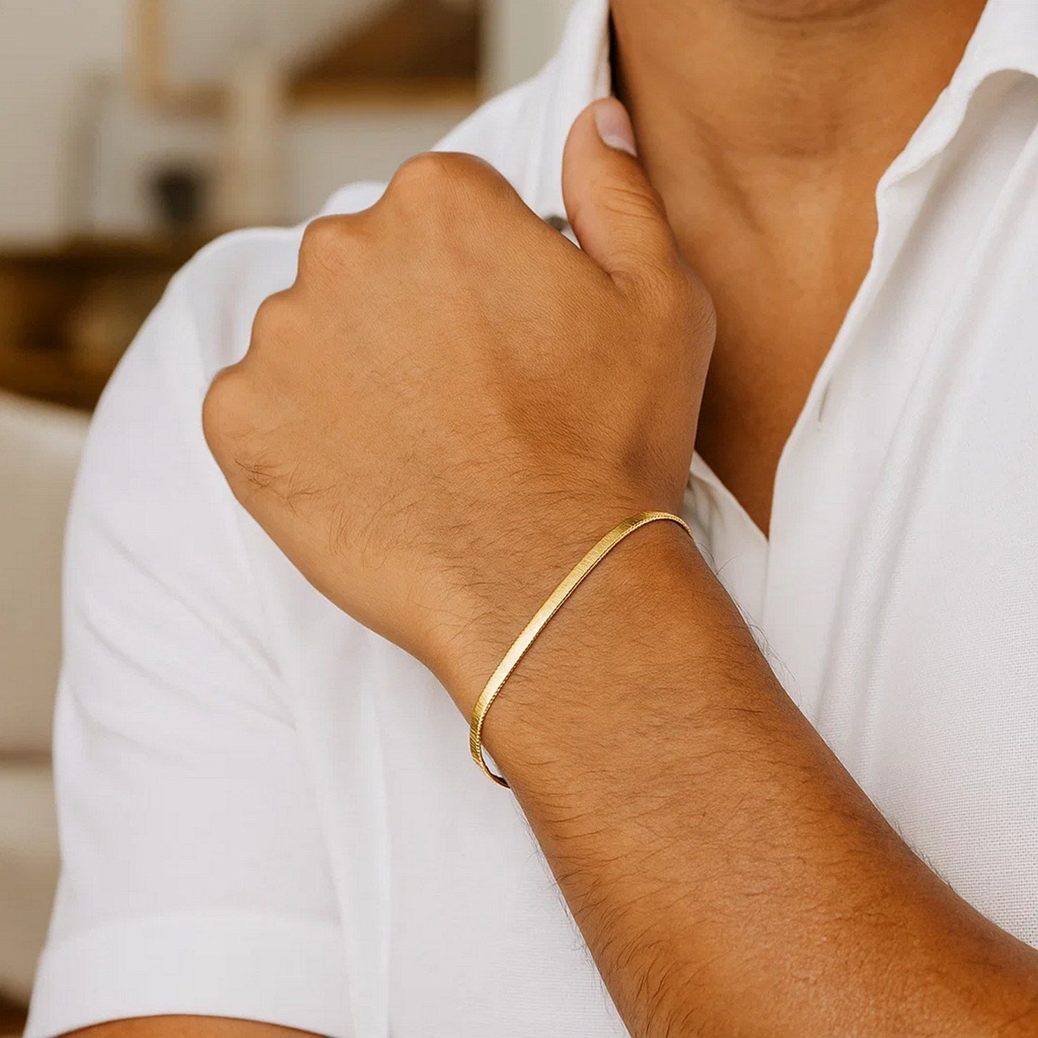 14k Yellow Gold Super Flex Herringbone Bracelet (1.50 mm)