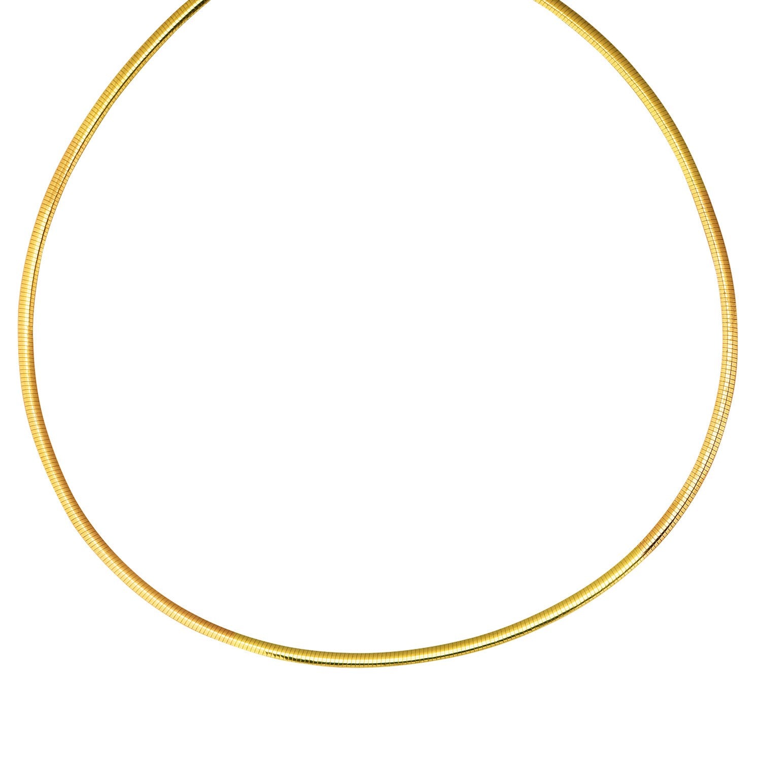 14K Yellow Gold And Silver Reversible Omega Chain Necklace (3.00 mm)