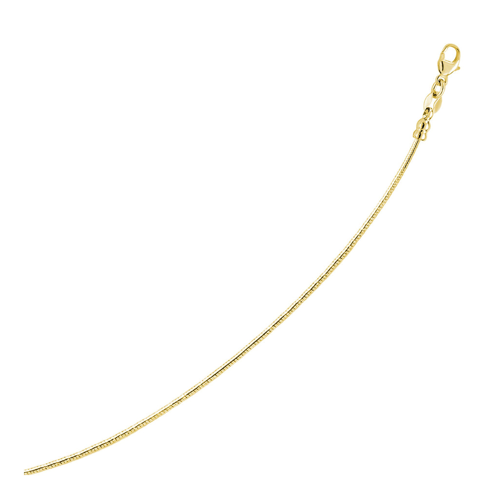 14k Yellow Gold Necklace in a Round Omega Chain Style